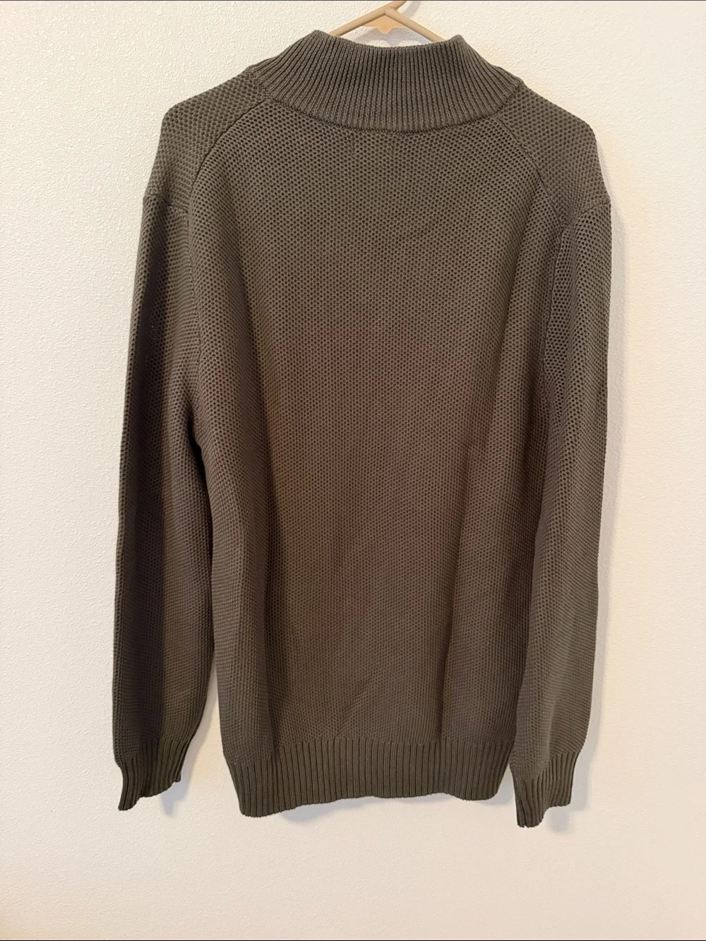 J. Crew Men’s Olive Green Half-Zip Knit Sweater
